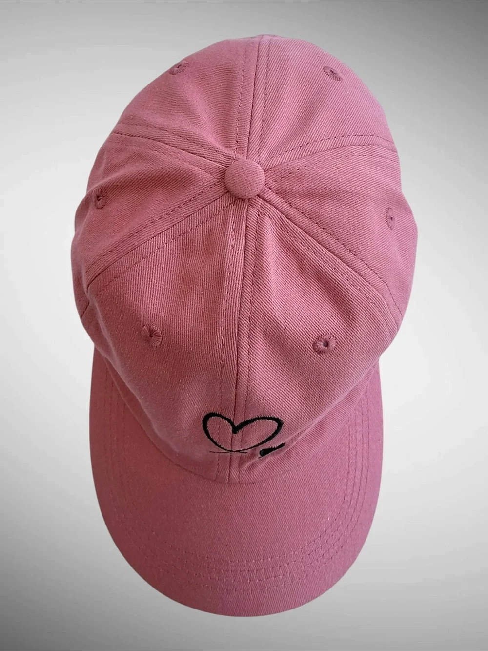 Pink Heart Embroidered Adjustable Baseball Cap Women’s Hat NWT